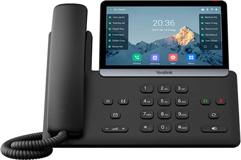 Telefone IP Yealink com tela sensível ao toque